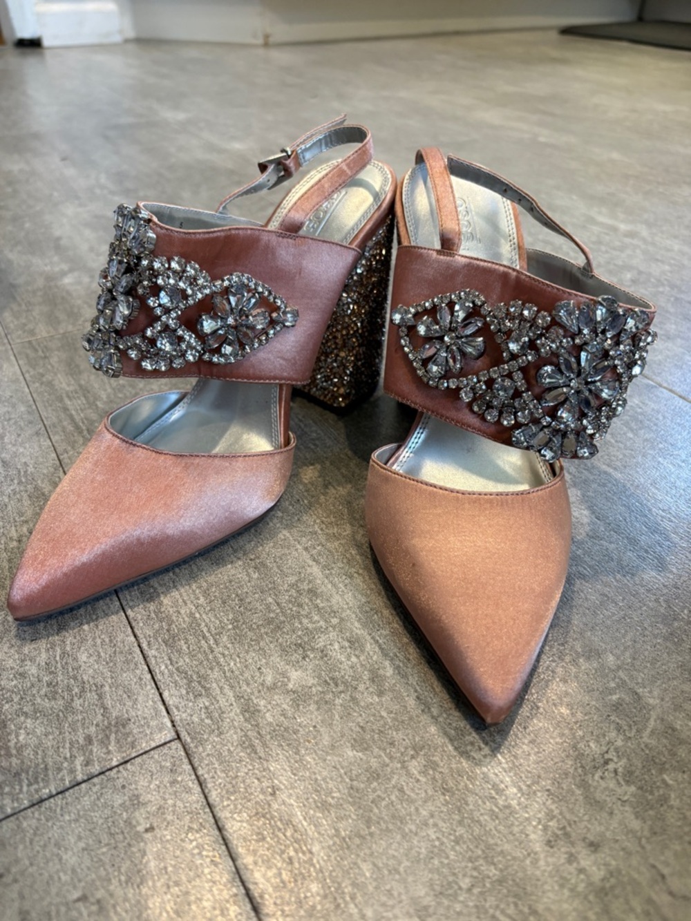 ASOS bridal prom embellished heels pointed toe.